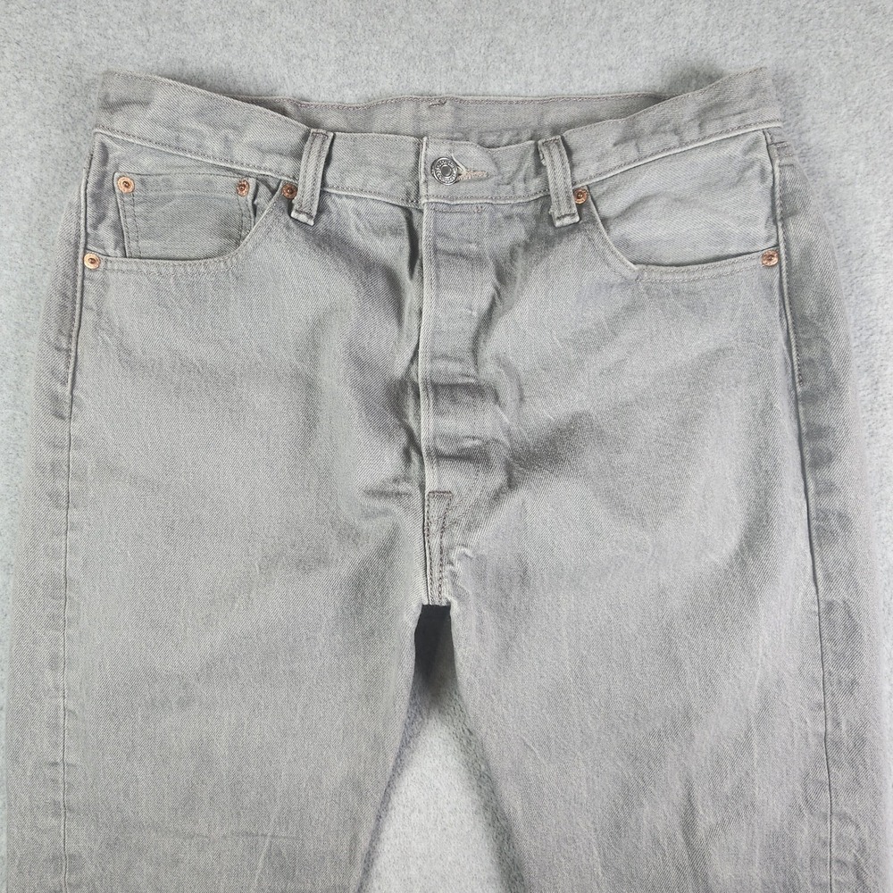 Levis 501XX Button Fly Jeans Mens 34x30 Gray Mid-Rise‎ Straight Leg Tag 36x32